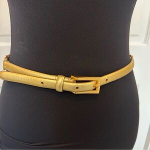 Vintage Linea Pelle Metallic Gold Belt